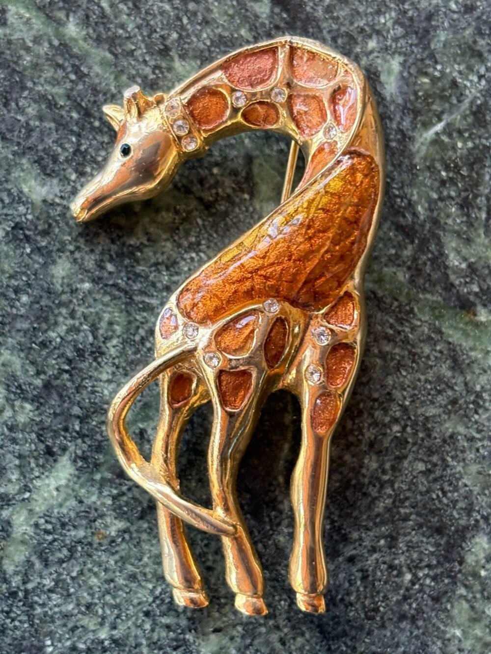 Vintage Enamel Giraffe Brooch